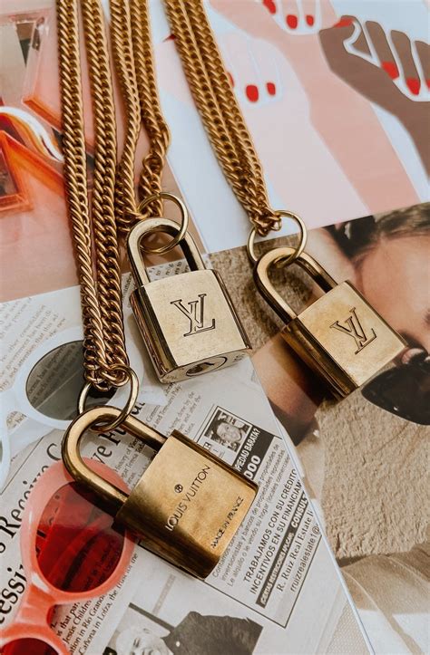 vintage louis vuitton lock necklace|repurposed Louis Vuitton jewelry.